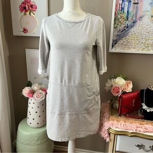 Soft Surroundings Gray Casual Sheath Corryn Dress 3/4 Sleeve